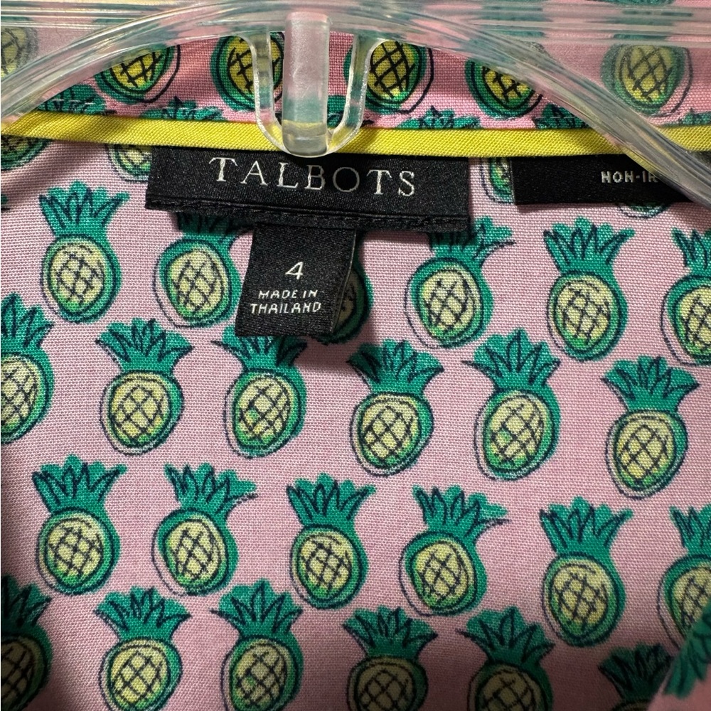 Women’s Talbots Scalloped Pineapple Top Size 4 - Picture 4 of 10